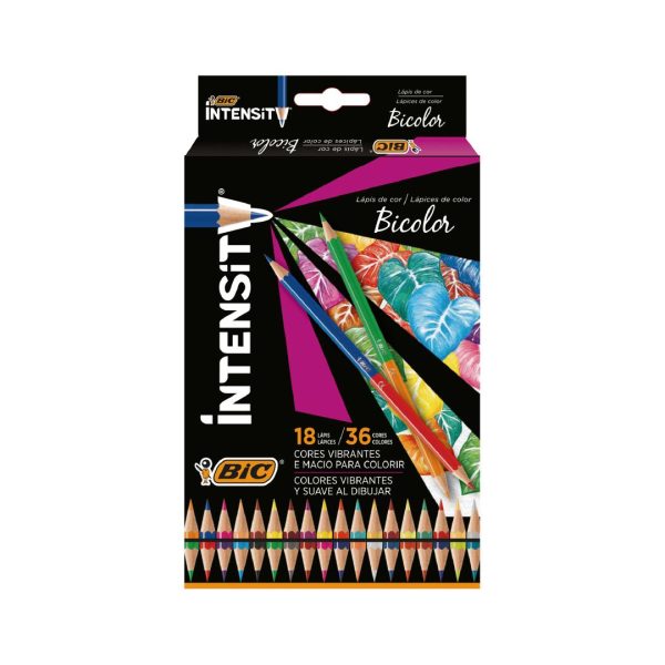 118077 LAPIZ COLOR X 18 UNIDADES BICOLOR INTESITY LARGOS BIC - Imagen 1