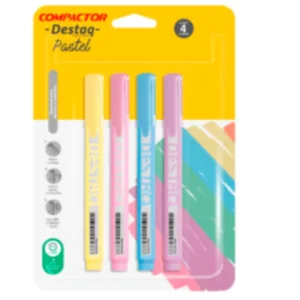 RESALTADOR PASTEL BLISTER X 4 UNIDADES COMPACTOR
