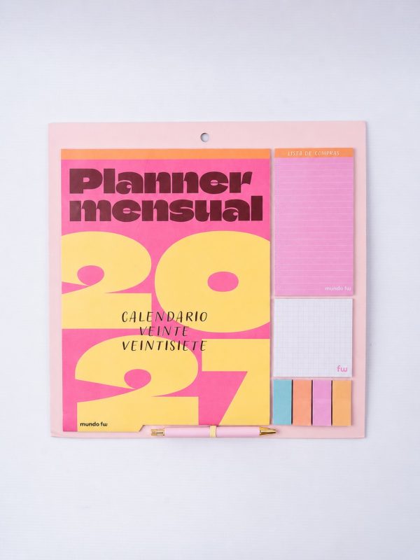 PLANNER 35X35 DE HELADERA VISTA MENSUAL MAGNETICO + BOLIGRAFO FW - Imagen 1