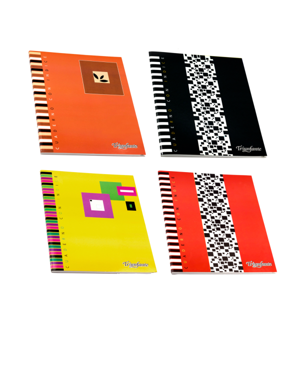 CUADERNO 16X21 TAPA FLEXIBLE FANTASIA CON INDICE SIN ESPIRAL X 48 HOJAS RAYADAS TRIUNFANTE - Imagen 1
