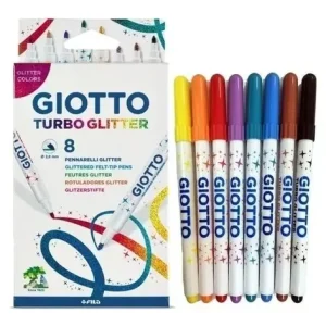 MARCADOR TURBO GLITTER X 8 UNIDADES GIOTTO