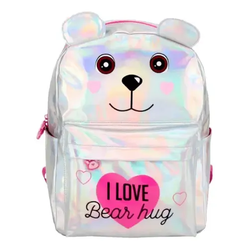 152450-2 MOCHILA DE ESPALDA 14 PULGADAS CON ESTAMPA DE OSO Y DETALLE DE OREJAS ZAPHIR - Imagen 1