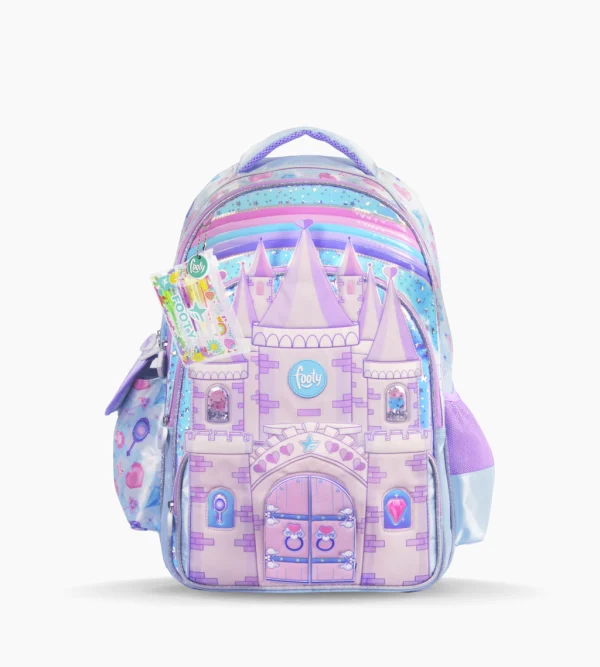 163803 MOCHILA ESPALDA 18° PULGADAS MAGIC LILA CON LAPICERAS DE REGALO FOOTY - Imagen 1