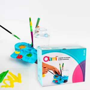 LIMPIADOR DE PINCELES CON PALETA MEZCLADORA OLAMI