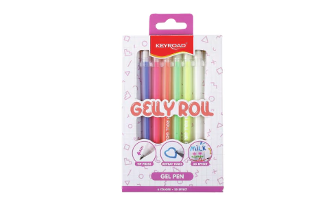 165307 BOLIGRAFO GELLY ROLL GEL PEN EFECTO 3D X 6 COLORES KEYROAD - Imagen 1