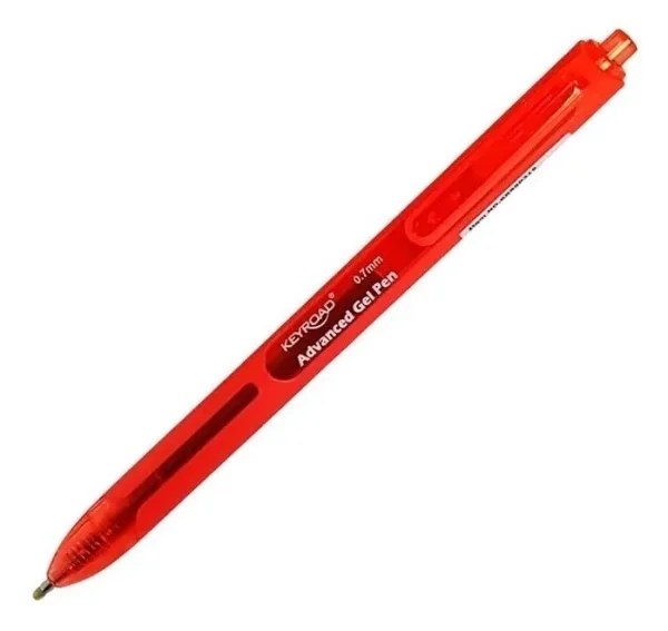 BOLIGRAFO RETRACTIL GEL 0.7 ROJO X UNIDAD KEYROAD - Imagen 1