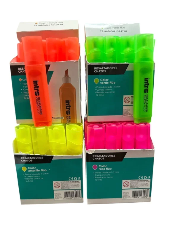 RESALTADOR FLUO CHATO ROSA X UNIDAD INTRO - Imagen 1