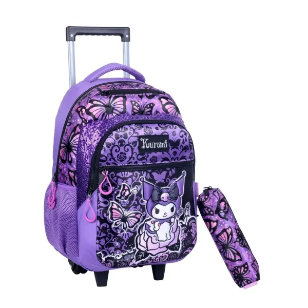 MOCHILA CARRO 18" PULGADAS KUROMI MARIPOSAS WABRO - Imagen 1