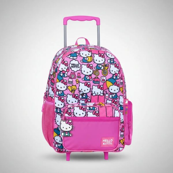 MOCHILA CARRO 17" PULGADAS HELLO KITTY GATITOS WABRO - Imagen 1