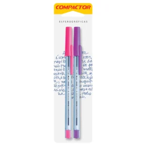 BOLIGRAFO 0.7 BLISTER X 2 UNIDADES -1ROSA-1VIOLETA COMPACTOR
