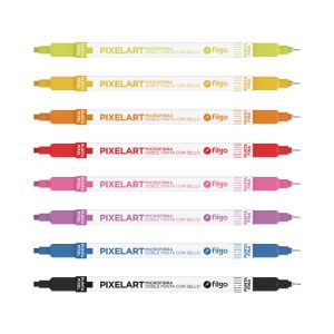 MICROFIBRA DOBLE PUNTA CON SELLO PIXELART ESTUCHE X 8 SURTDOS  FILGO PXLART