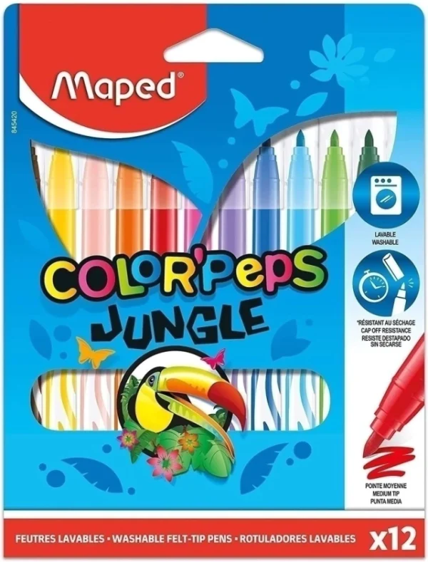 MARCADOR JUNGLE X 12 UNIDADES JUNGLE MAPED - Imagen 1