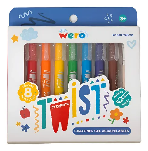 162031 CRAYONES ACUARELABLES EN GEL X 8 UNIDADES WERO - Imagen 1