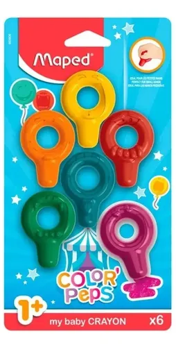 164553 CRAYONES BABY BLISTER X 6 UNIDADES MAPED - Imagen 1