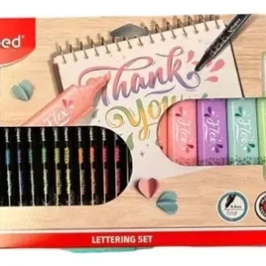SET LETTERING 22 PIEZAS (16 MICROFIBRAS+6 MARCADORES PTA FLEXIBLE) MAPED