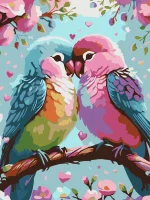 BASTIDOR 30X40 PARA PINTAR CON NUMEROS PAJAROS + ACRILICOS + PINCELES  OLAMI