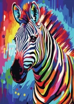 LIENZO 30X40 PARA PINTAR CON NUMEROS CEBRA +ACRILICOS +PINCELES  OLAMI