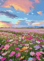 LIENZO 30X40 PARA PINTAR CON NUMEROS PAISAJE +ACRILICOS +PINCELES  OLAMI