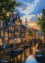 LIENZO 30X40 PARA PINTAR CON NUMEROS AMSTERDAM +ACRILICOS +PINCELES  OLAMI - Imagen 2