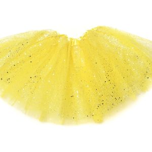 POLLERA TUTU CON GLITTER AMARILLO X UNIDAD M&M PARTY
