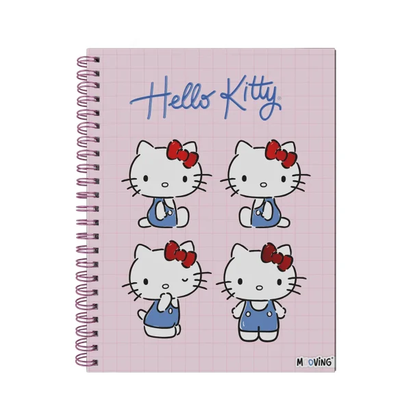 CUADERNO A4 22X29 TAPA DURA HELLO KITTY X 96 HOJAS RAYADO  MOOVING - Imagen 2