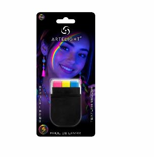 170385 MAQUILLAJE BANDERITA ARCOIRIS NEON BLISTER X UNIDAD (FUC-AMA-TUR) ARTELIGHT - Imagen 1