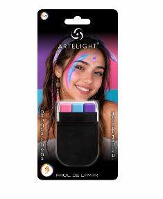 MAQUILLAJE BANDERITA COLORES BASICOS (ROSA CEL VIOL) BLISTER X UNIDAD ARTELIGHT
