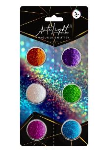 170389 MAQUILLAJE ARTISTICO GLITTER SURTIDO BLISTER X 6 UNIDADES ARTELIGHT - Imagen 1