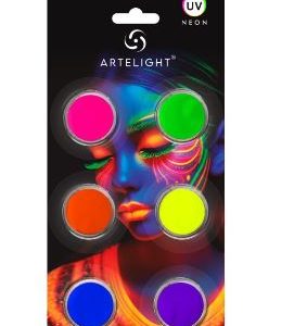 MAQUILLAJE ARTISTICO NEON SURTIDO BLISTER X 6 UNIDADES ARTELIGHT