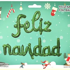 GLOBO FRASE FELIZ NAVIDAD VERDE 45 CM  CADENACCI