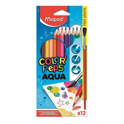 LAPIZ COLOR X 12 UNIDADES LARGOS ACUARELABLES MAPED