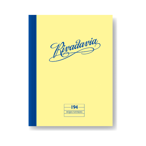 102628 CUADERNO 16X21 TAPA DURA X 194 HOJAS RAYADAS RIVADAVIA - Imagen 1