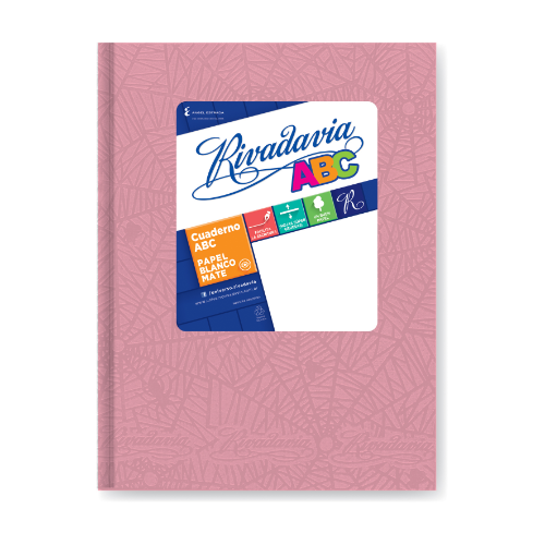 104458 CUADERNO 19X23.5 TAPA DURA ARAÑA ROSA X 50 HOJAS RAYADAS RIVADAVIA - Imagen 1