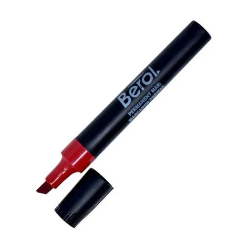 109598 MARCADOR PERMANENTE ROJO PUNTA BISELADA X UNIDAD - Imagen 1