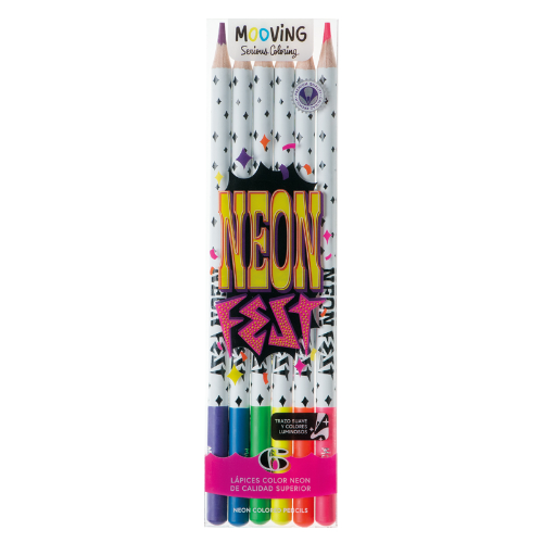 110067- LAPICES COLORING NEON X 6 MOOVING - Imagen 1