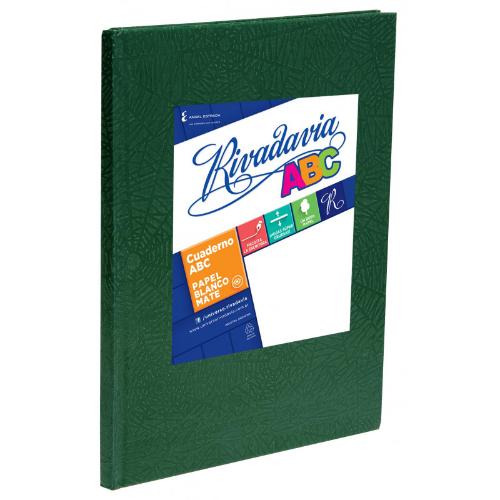 110830 CUADERNO 19X23.5 TAPA DURA ARAÑA VERDE X 50 HOJAS RAYADAS ABC RIVADAVIA - Imagen 1
