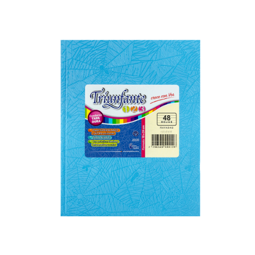 112277 CUADERNO 19X24 TAPA DURA CELESTE 123 X 50 HOJAS TRIUNFANTE - Imagen 1