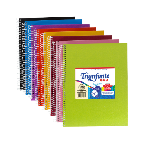 112288 CUADERNO 21X27 CON ESPIRAL X 100 HOJAS CUADRICULADAS TRIUNFANTE - Imagen 1