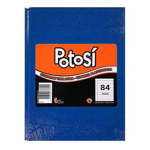 113006 CUADERNO 16X21 TAPA DURA LISAS AZUL X 84 HOJAS POTOSI - Imagen 1
