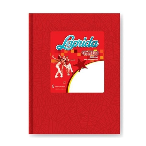 CUADERNO 16X21 TAPA DURA ARAÑA ROJO X194 HOJAS RAYADAS LAPRIDA