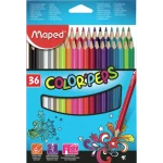 LAPIZ COLOR X 36 UNIDADES LARGOS COLOR PEPS ESTUCHE DE CARTON MAPED - Imagen 2