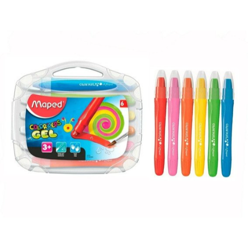 CRAYONES DE CERA GEL X 6 UNIDADES MAPED