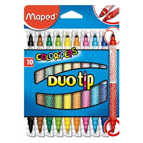 MARCADOR DOBLE PUNTA X 10 UNIDADES MAPED