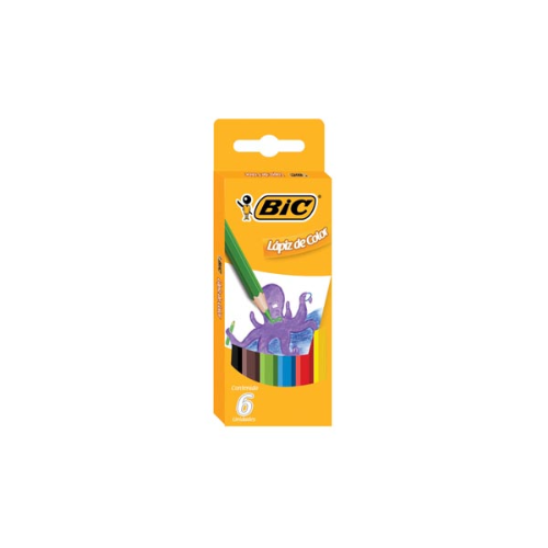 LAPIZ COLOR X 6 UNIDADES CORTOS KIDS BIC