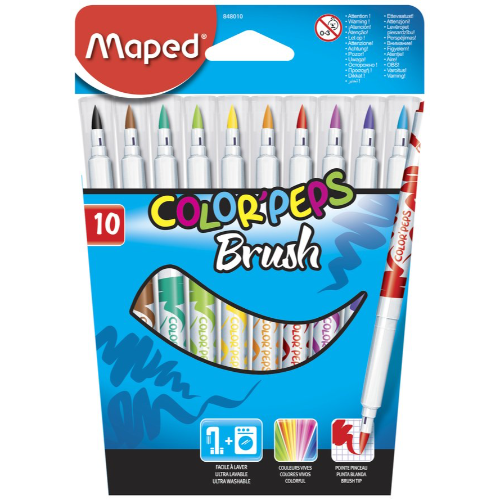 MARCADOR COLORPEPS BRUSH X 10 UNIDADES MAPED