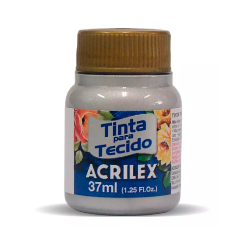 118256 PINTURA TELA X 37 ML METALICO PLATA ACRILEX - Imagen 1