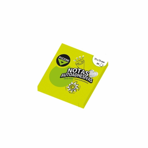 NOTAS ADHESIVAS 75X75 X 80 HOJAS AMARILLO PIZZINI
