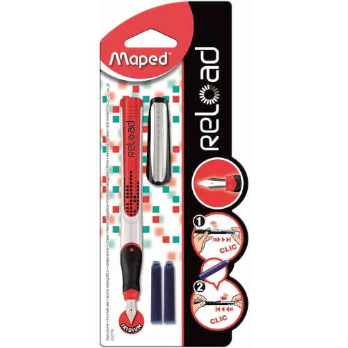 126445 BOLIGRAFO + 2 CART. RELOAD BLISTER MAPED - Imagen 1