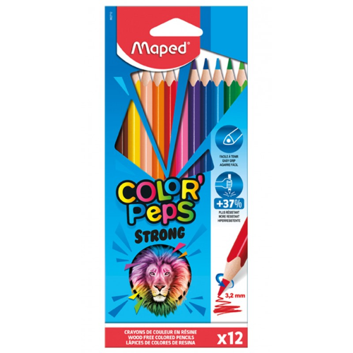 LAPICES DE COLORES PLAST COLORPEPS STRONG X 12 UNIDADES MAPED