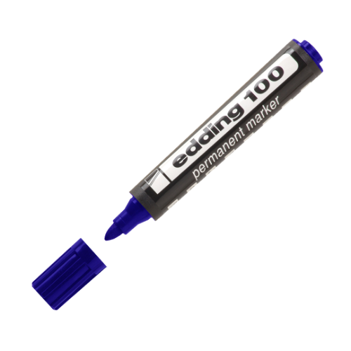 129322 MARCADOR PERMANENTE 100 AZUL X UNIDAD - Imagen 1